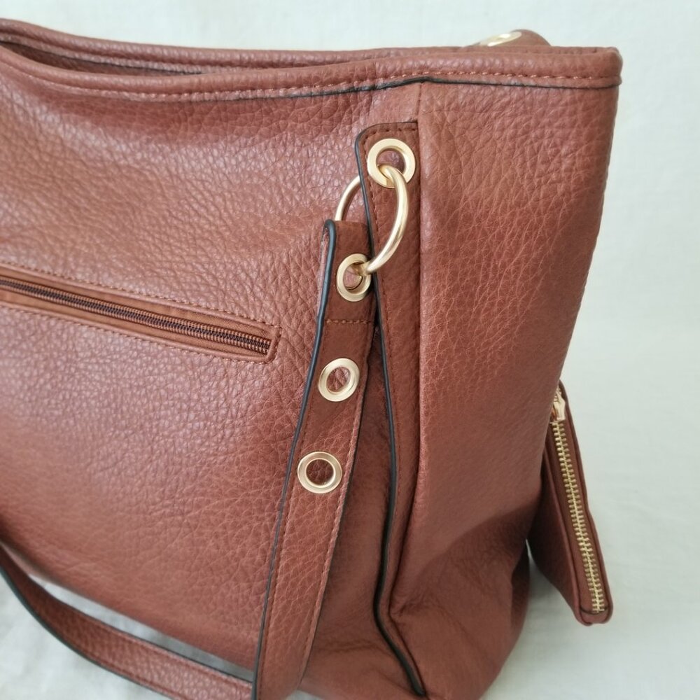 NWT! Montana West Faux Leather Tote Hobo Shoulder Bag w/Bonus Coin/Access Pouch - Picture 9 of 13